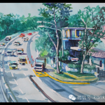 新加坡街景水彩画首次公开发布