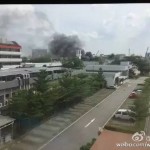 新加坡西部,文礼附近冒出冲天浓烟,尚不明原因