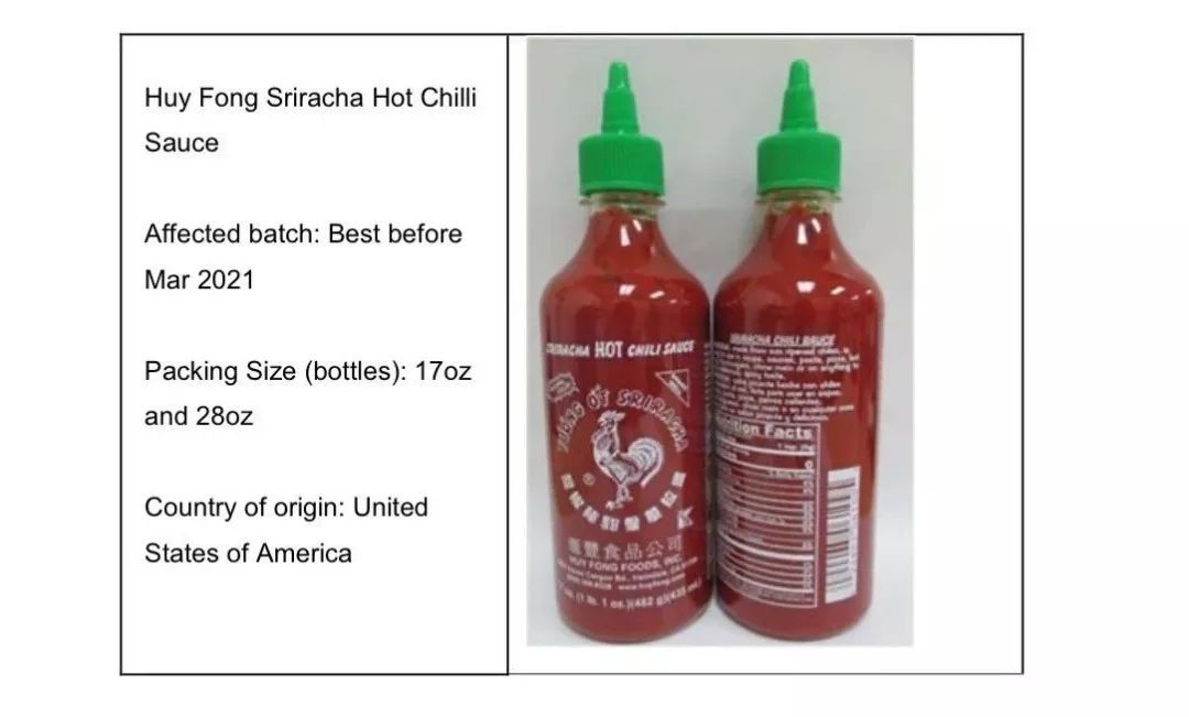 这款辣椒酱可能爆炸！新加坡食品局紧急召回