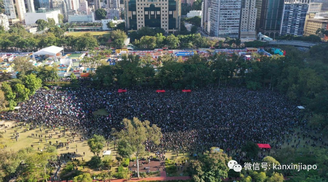 惊现美国国旗、上膛真枪，香港80万人举横幅上街抗议游行