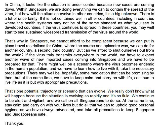 全球疫情蔓延，新加坡警戒级别可能不升反降......