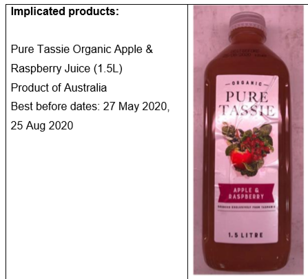 食物含有害物質,新加坡食品局緊急召回