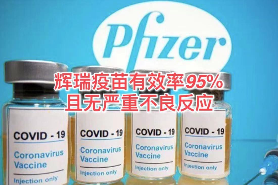 辉瑞:候选疫苗有效率为95%,无严重安全隐患