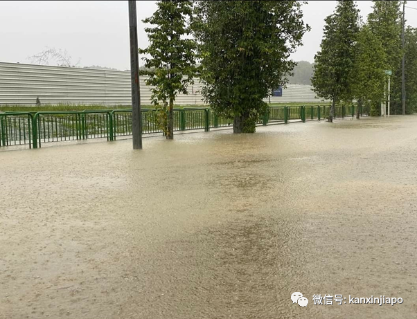 新加坡48小时超强暴雨，导致多处崩塌和淹水