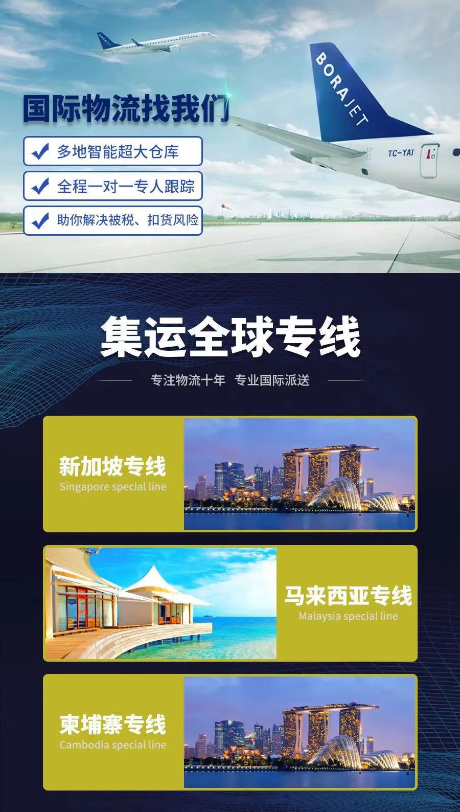中國到新加坡海運/空運物流專線大優惠，海運最低0.1立方起運！