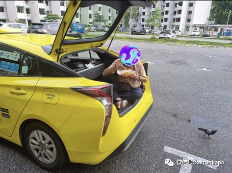新加坡高警戒狀態,德士大叔無奈“躲”後備箱吃午餐