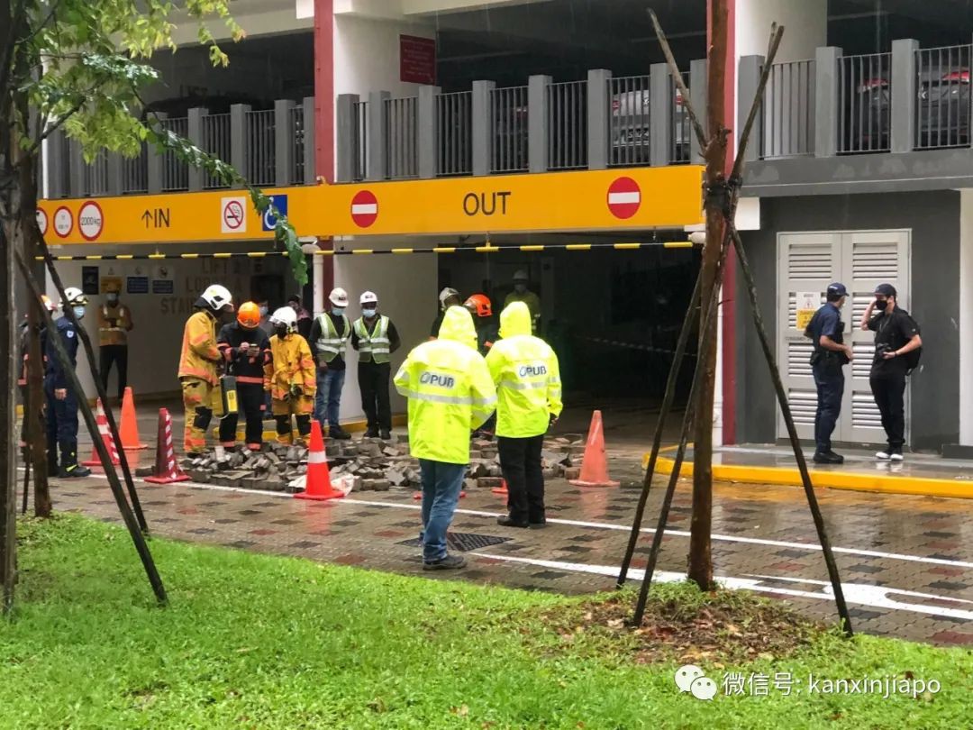 疑似閃電擊中井蓋,路面磚塊炸飛5米,像極了科幻片特效