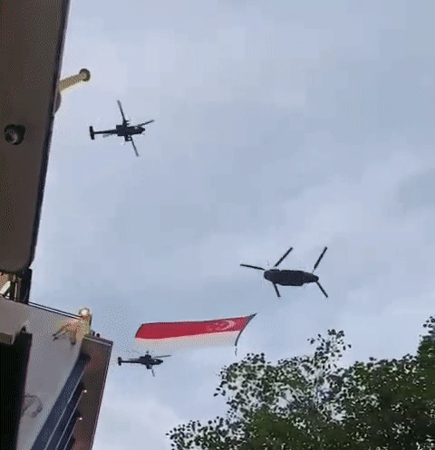 新加坡國慶煙花燃爆夜空!空軍戰機出動、精銳傘兵空降,舉國同歡共慶