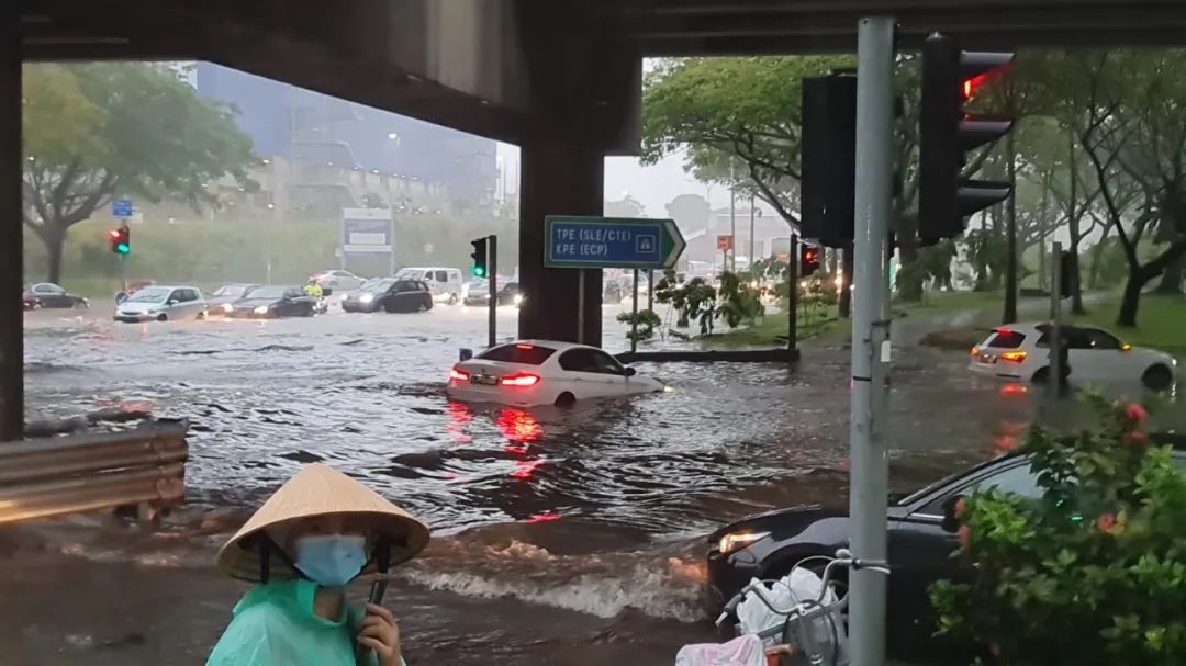 新加坡突降暴雨，全島多處淹水！多輛車受困，驚動民防部隊緊急救援