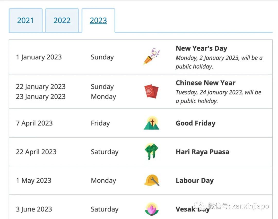 刚刚！2023年新加坡公共假期出炉，一共有6个小长假～