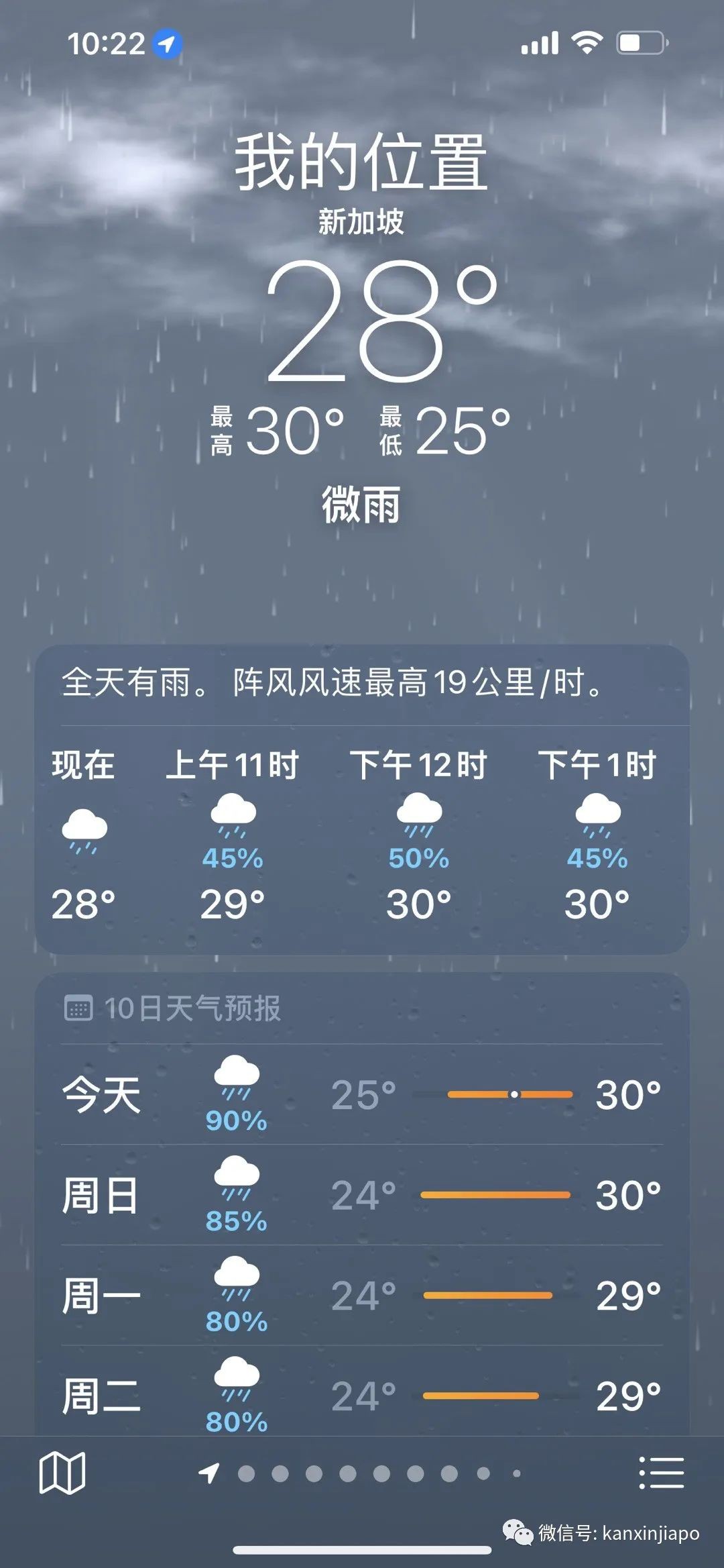 “上午晴空万里，下午疾风骤雨！”新加坡的雨已经下了半个月了，还将继续