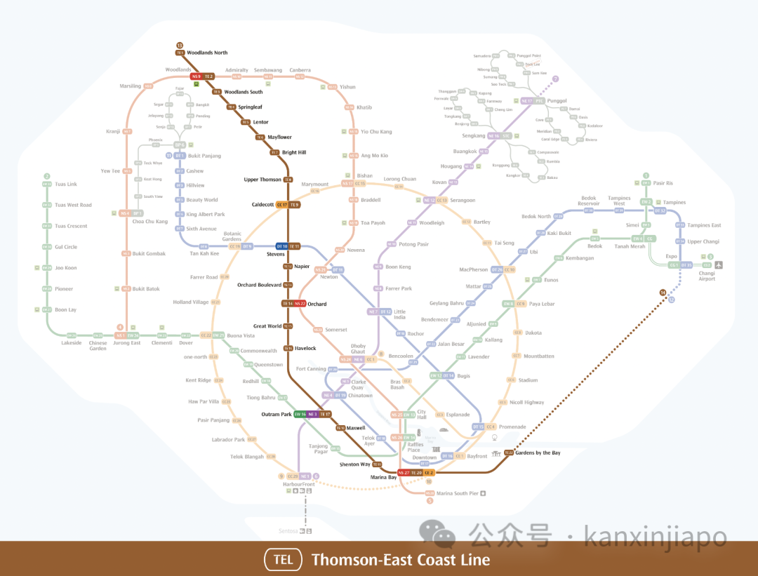 新加坡棕线地铁即将全线开通！你的地铁图该更新了
