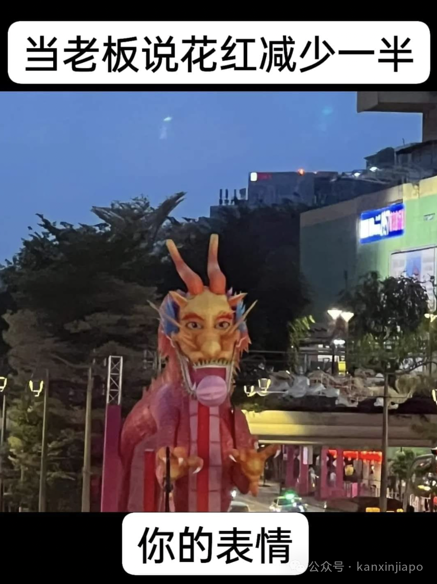新加坡牛车水龙年灯饰亮了！网民辣评：龙头好像“猥琐大叔”~