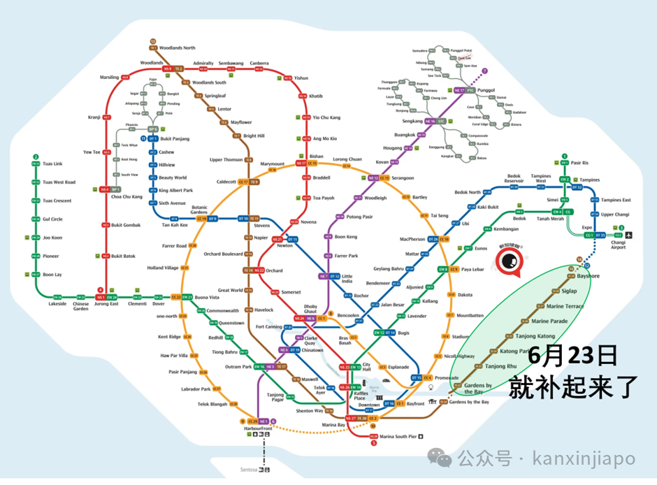 即将通车!新加坡新增7个地铁站,去东海岸终于便利了