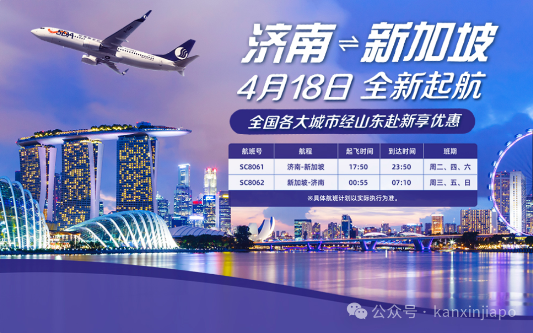 好消息!济南往返新加坡航线将恢复,直飞单程110新元~