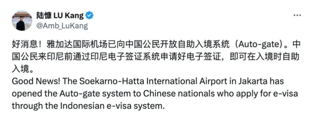 15秒就能通关!中国公民可以从印尼自助入境