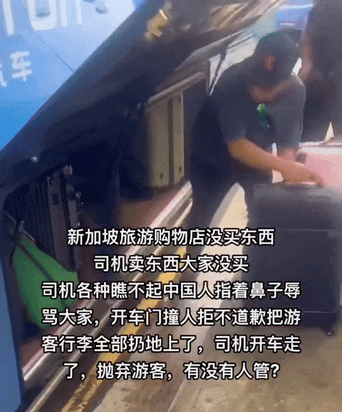 遭扔行李、辱骂，20名中国游客惨被司机抛弃在新加坡