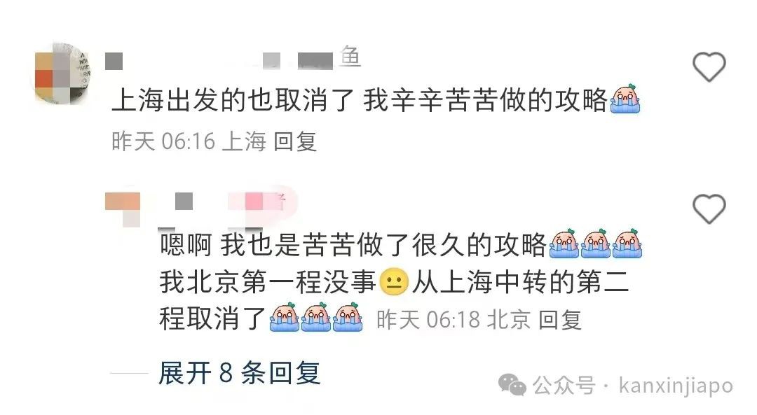 突发！新加坡往返上海航班取消又恢复，网友吐槽做了个深度云攻略！