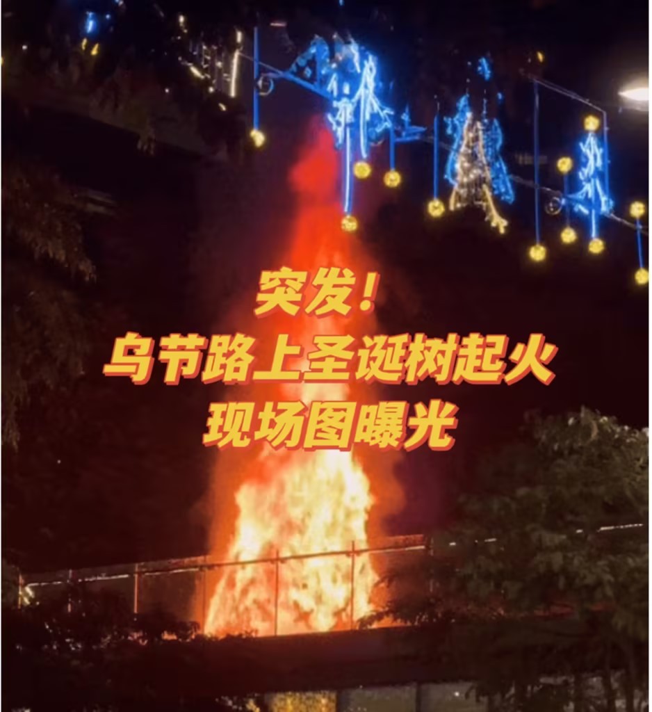 突发!乌节路上圣诞树起火,火势凶猛!现场图曝光