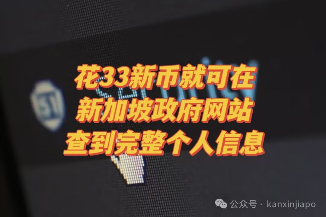支付33新币就可查到完整个人信息!新加坡政府网站涉泄露隐私引争议,紧急撤下入口