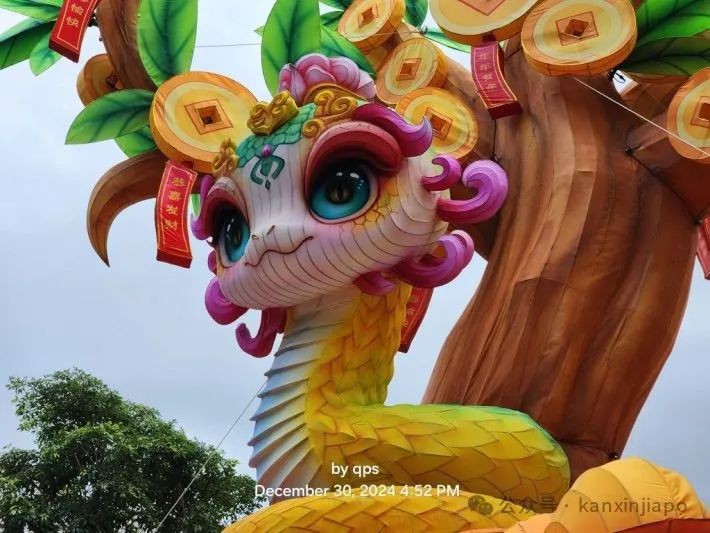 牛车水,大眼萌!新加坡蛇年灯饰好评如潮