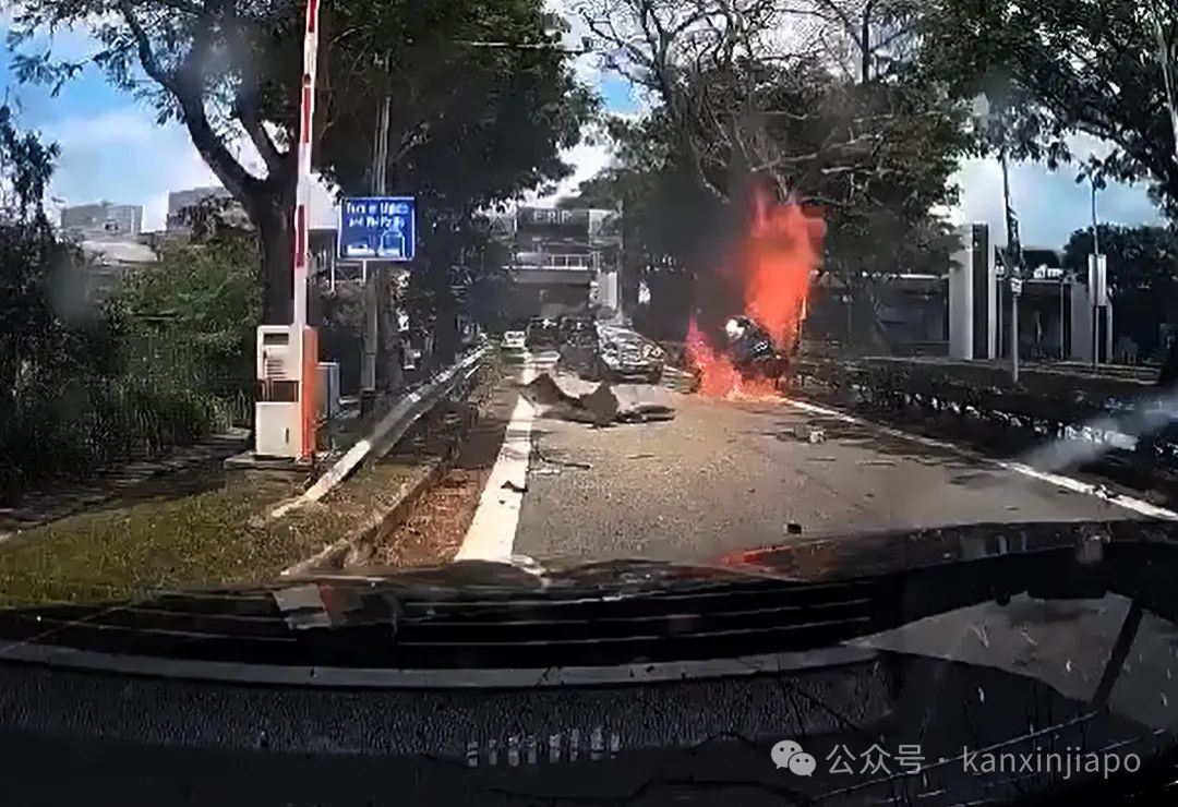 新加坡恐怖车祸！多车被撞，男子受困保时捷被烧死，现场画面曝光