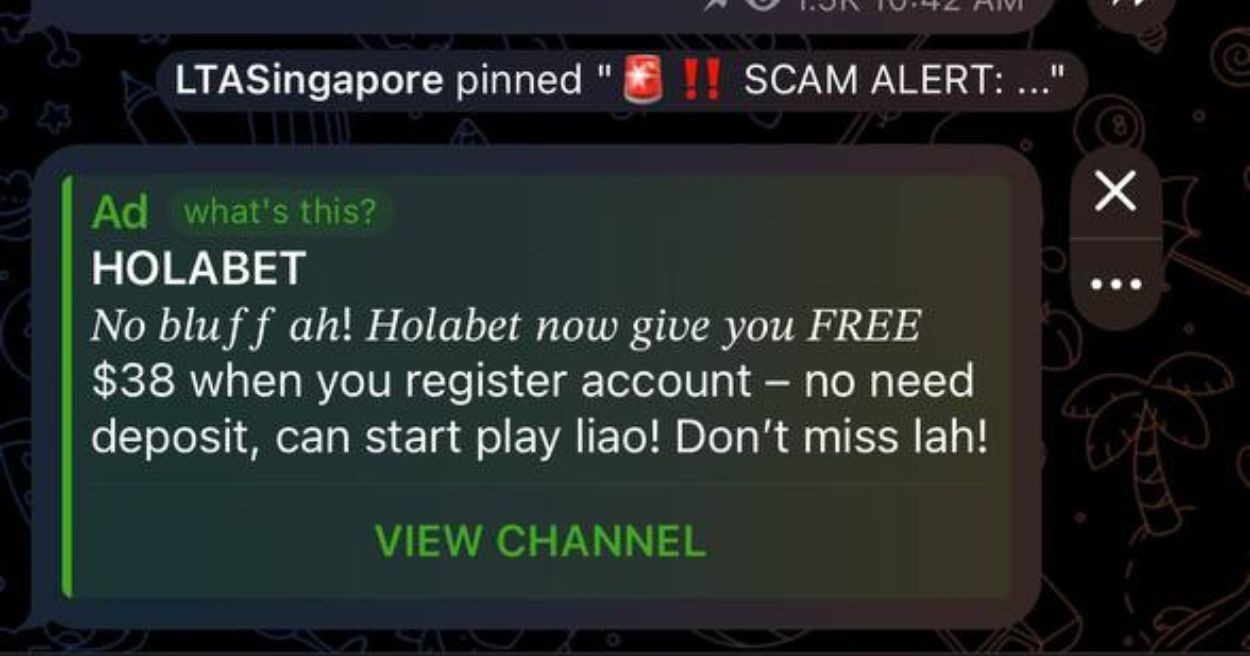 无法屏蔽的诈骗广告攻陷陆交局电报频道，官方紧急发文提醒
