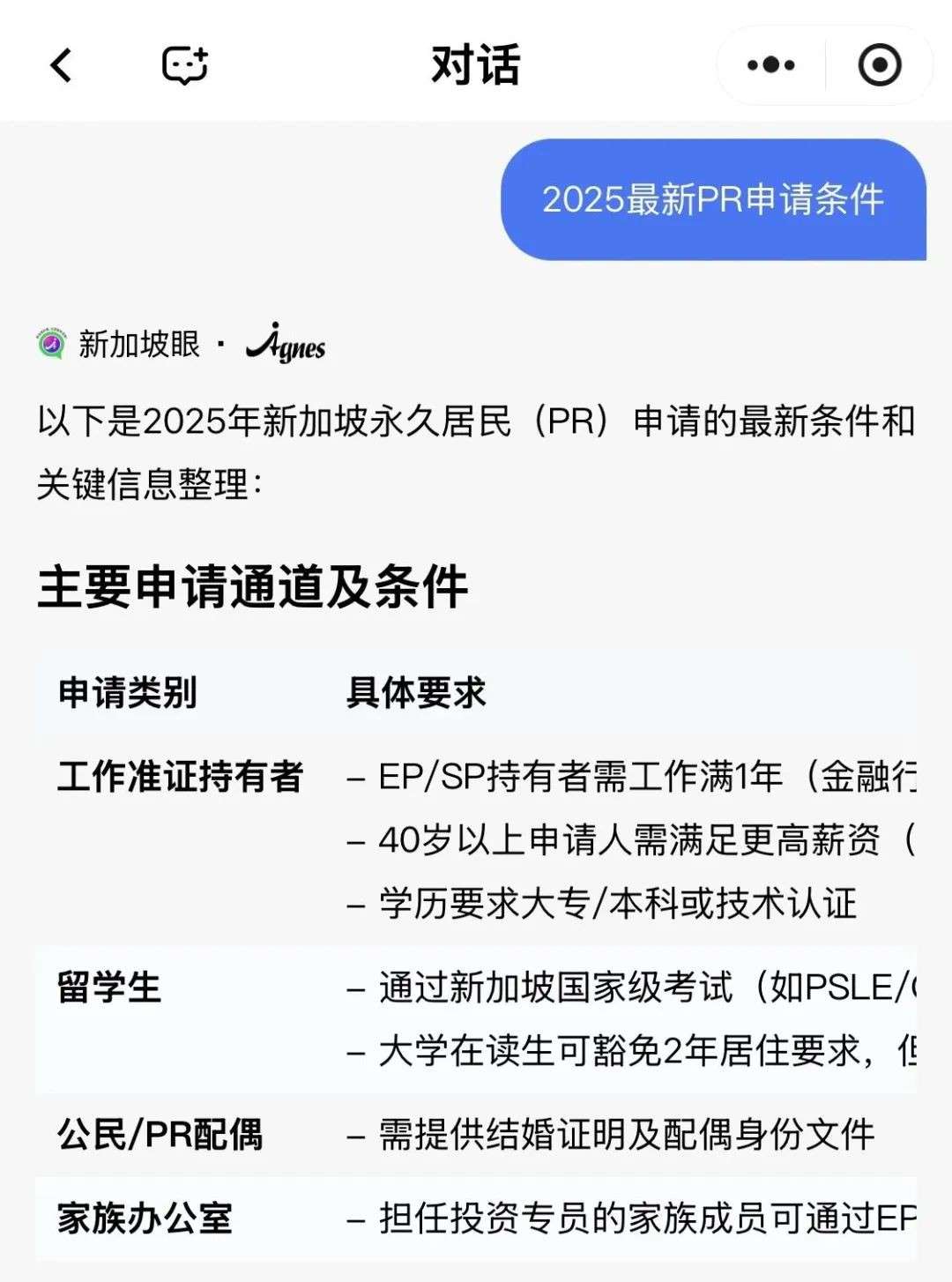 2025最新PR申请条件！准证持有者、留学生、家办..... - 新加坡眼