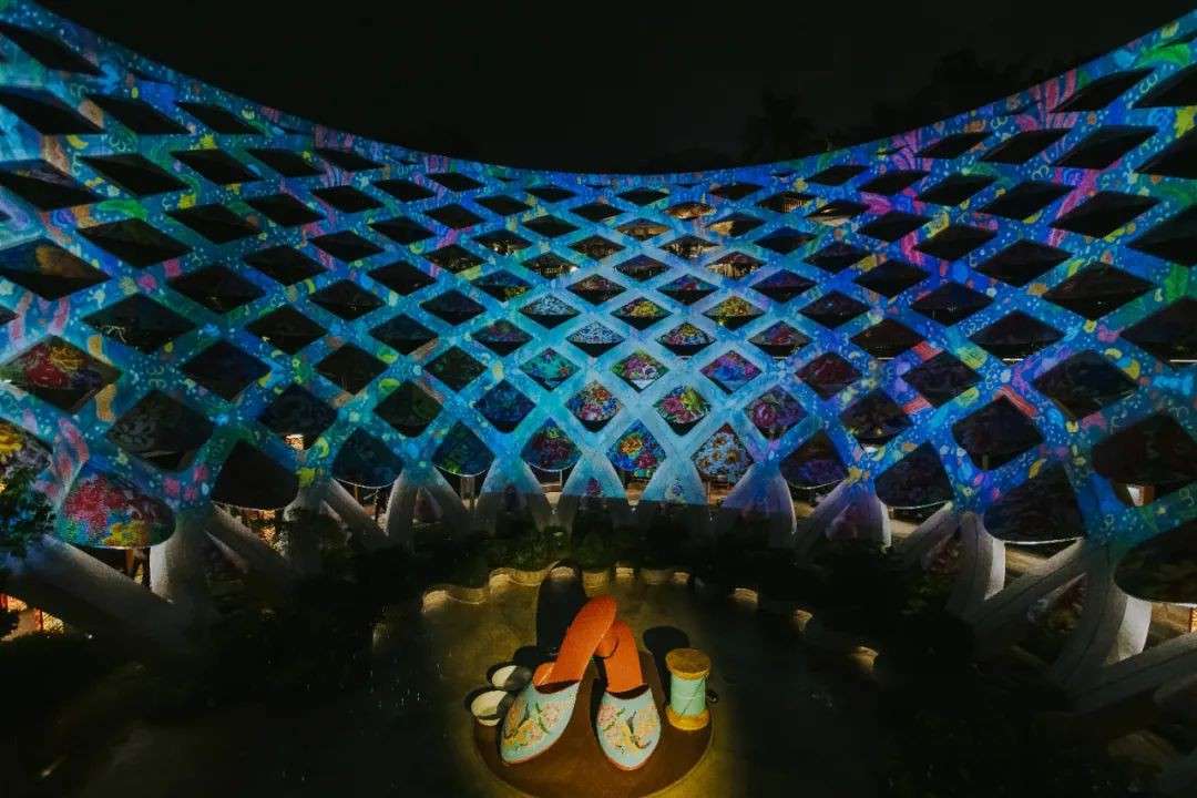 新加坡圣淘沙珠绣鞋夜景
