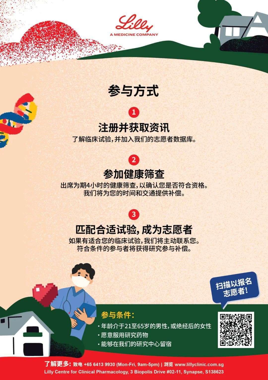 新加坡招募健康志愿者