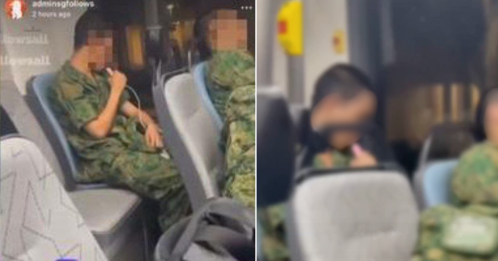 新加坡军人穿制服在巴士抽电子烟，国防部火速回应...
