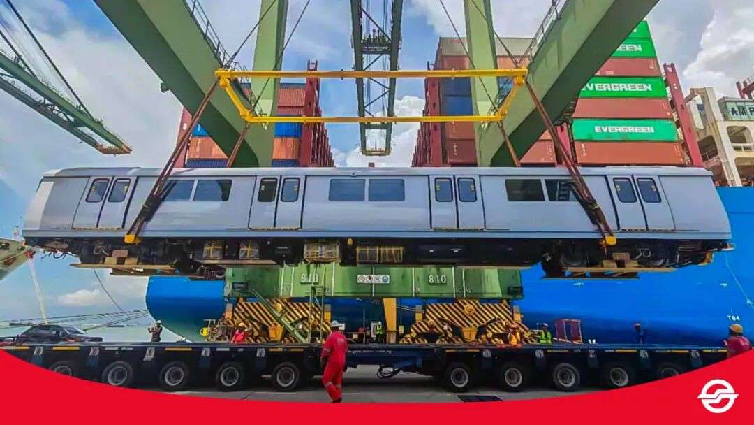 从中国青岛开来的新地铁!首批C151B概念列车抵达新加坡