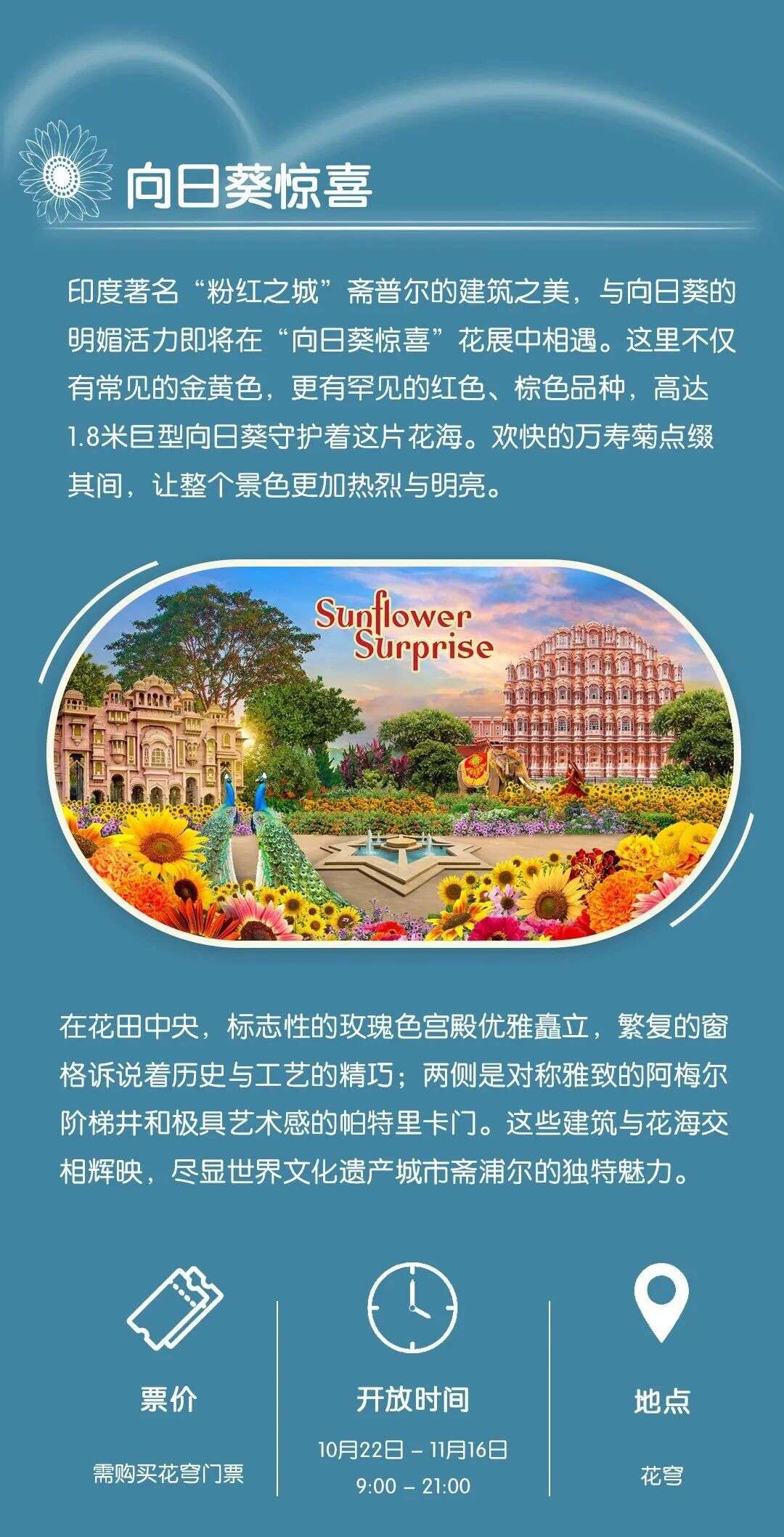新加坡滨海湾花园首次印度主题花展,惊艳孔雀+3000株向日葵美炸眼球
