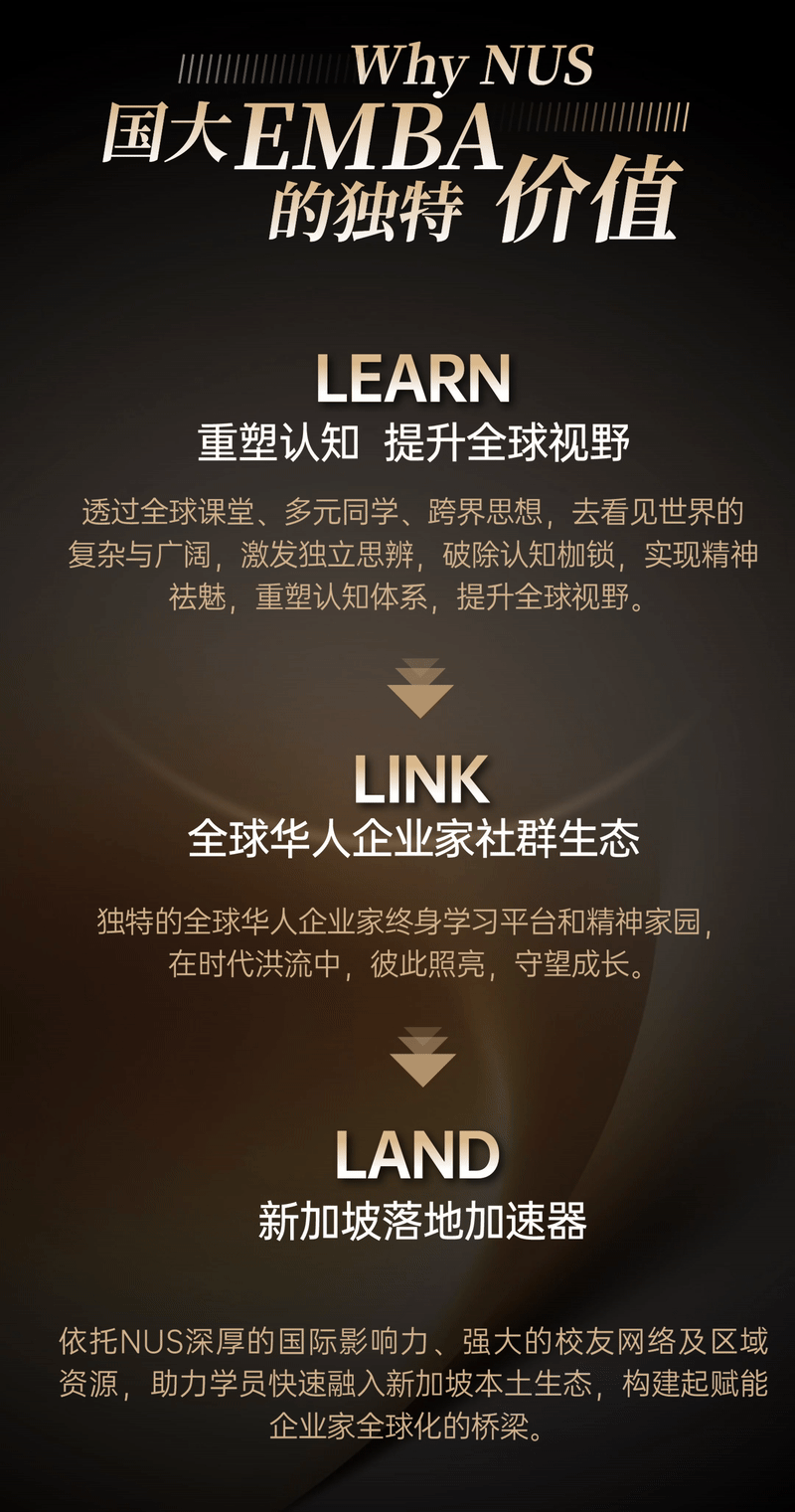 投资自己,就是最好的投资|新加坡国立大学2026级EMBA硕士学位课程招生简章