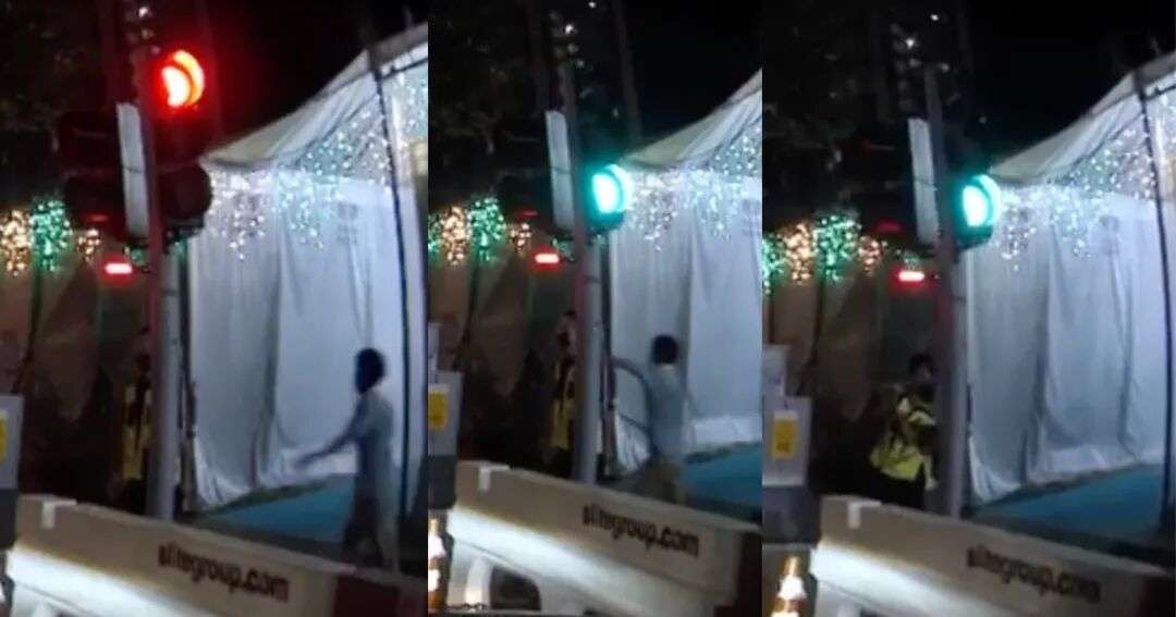 芽笼开斋节集市附近惊现路人持刀袭辅警！