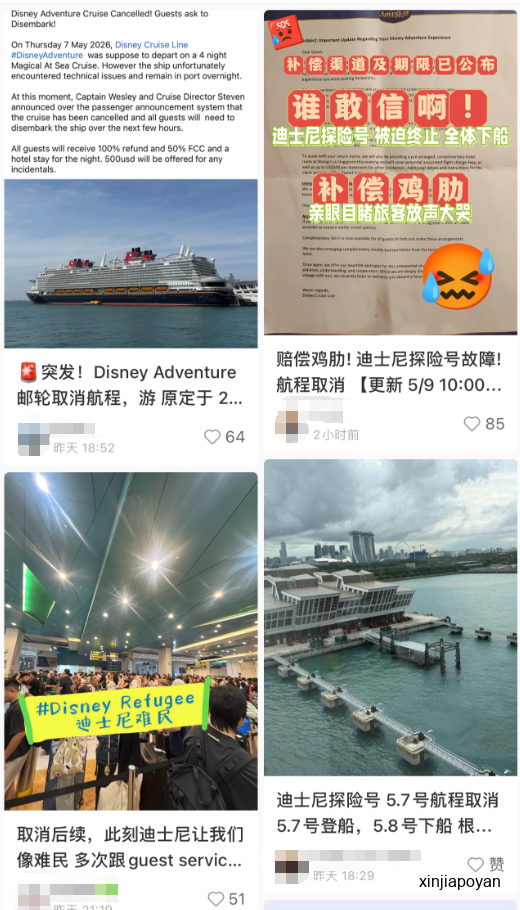 滞留新加坡码头超24小时，5000人被迫下船！迪士尼探险号行程取消，现场一片混乱
