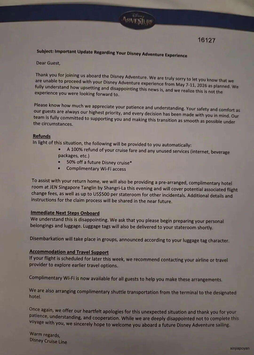 滞留新加坡码头超24小时，5000人被迫下船！迪士尼探险号行程取消，现场一片混乱