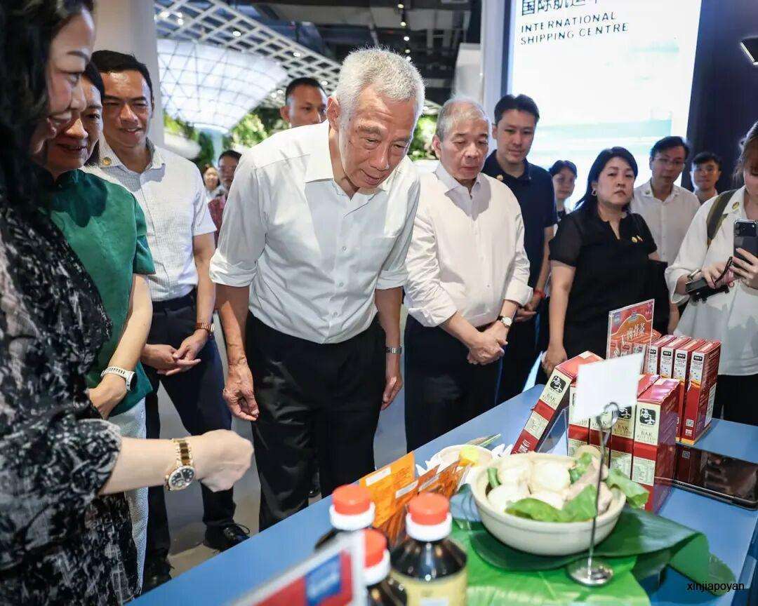 在南宁看港口逛景点、吃机器人做的冰淇淋…李显龙访华行程满满,周受资也出现在同一场峰会