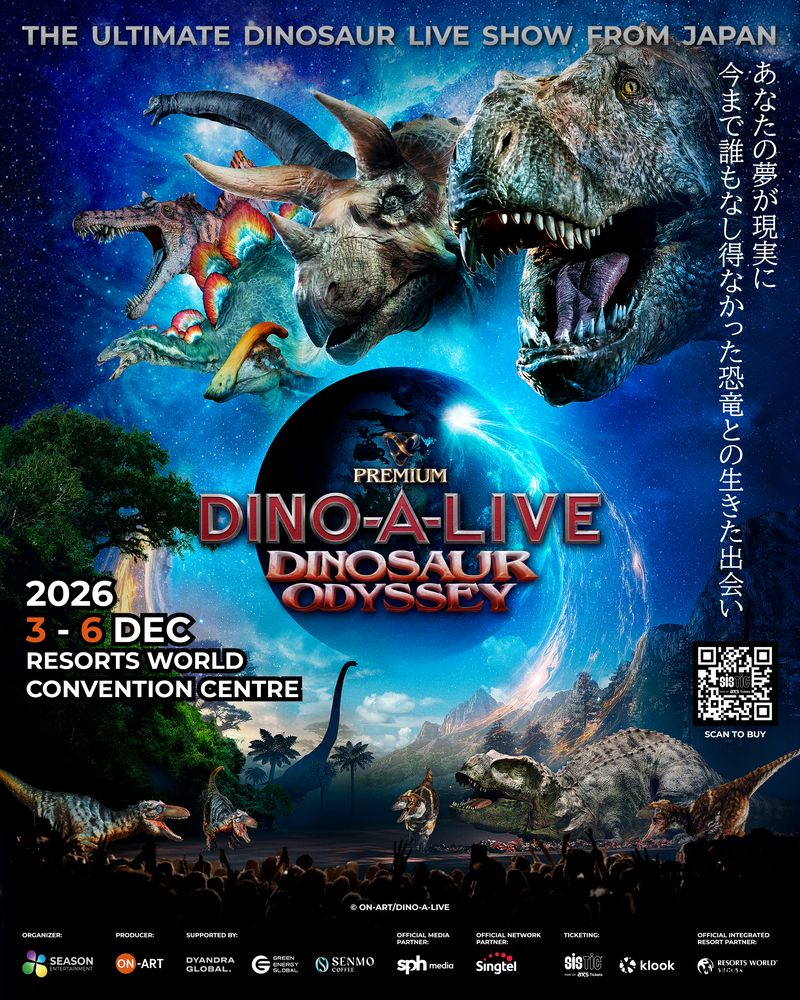 日本爆红恐龙秀首次登陆新加坡!15只史前巨兽在圣淘沙“复活”,限时4天