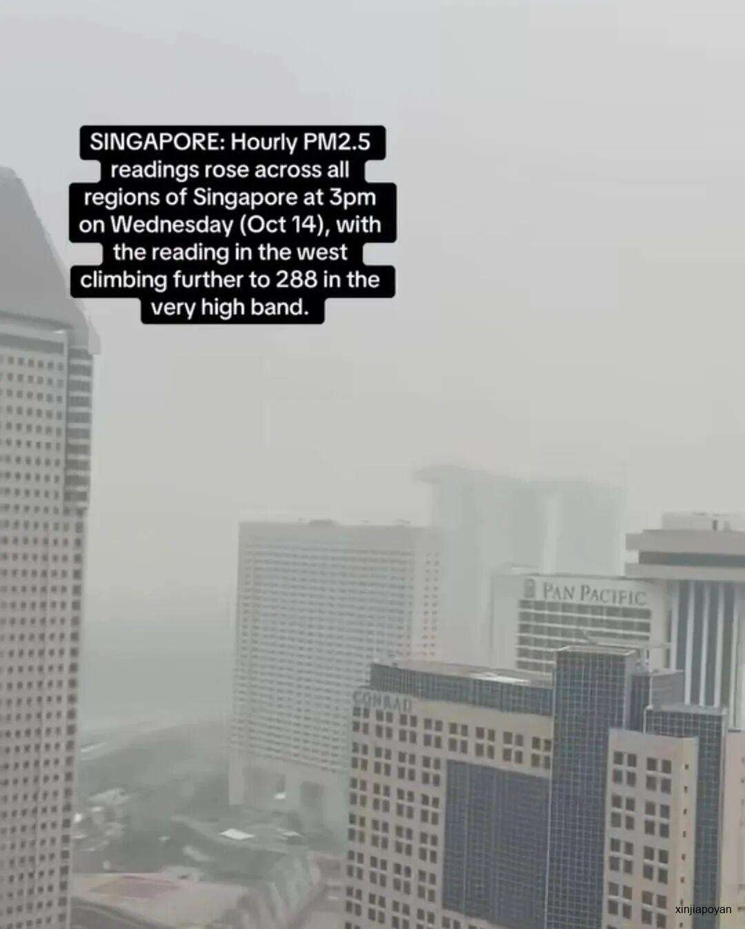 新加坡PM2.5飙到288!烧焦味弥漫全岛,窗外只剩白茫茫一片!烟霾已蔓延至7国